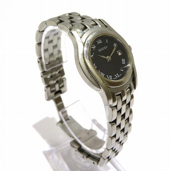 GUCCI 5500L Quartz, Black Women's Wristwatch in Stainless Steel - Secondhand  in Good Condition