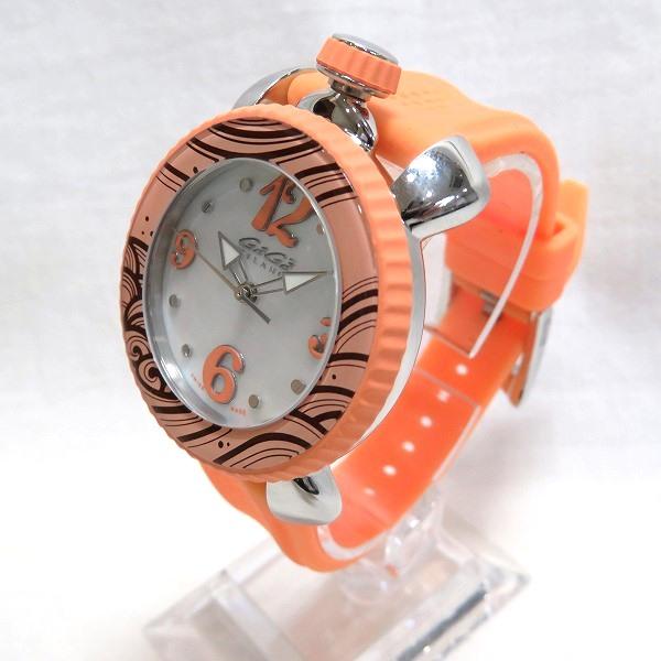 Gaga Milano 7020 Quartz Women's Wristwatch in SS/Rubber Orange