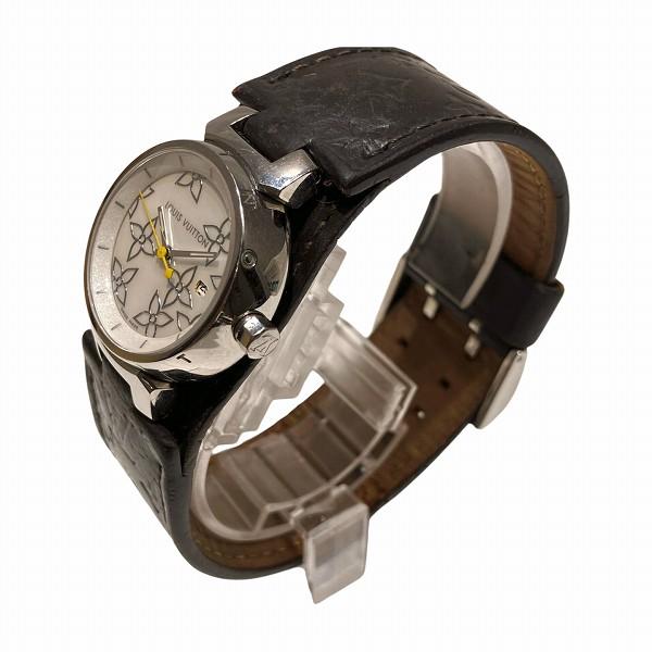Louis Vuitton Tambour Ladies' White Quartz Watch with SS/Leather Q121C  Q121C