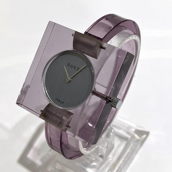 Gucci Old Clear Bangle Winding, Vintage Ladies' Watch, Plastic, Grey [Used]