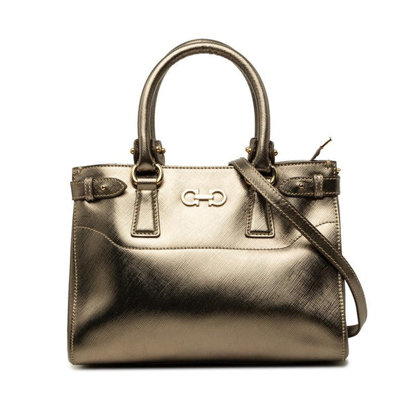 Salvatore Ferragamo Gancini Batik Leather 2way Bag