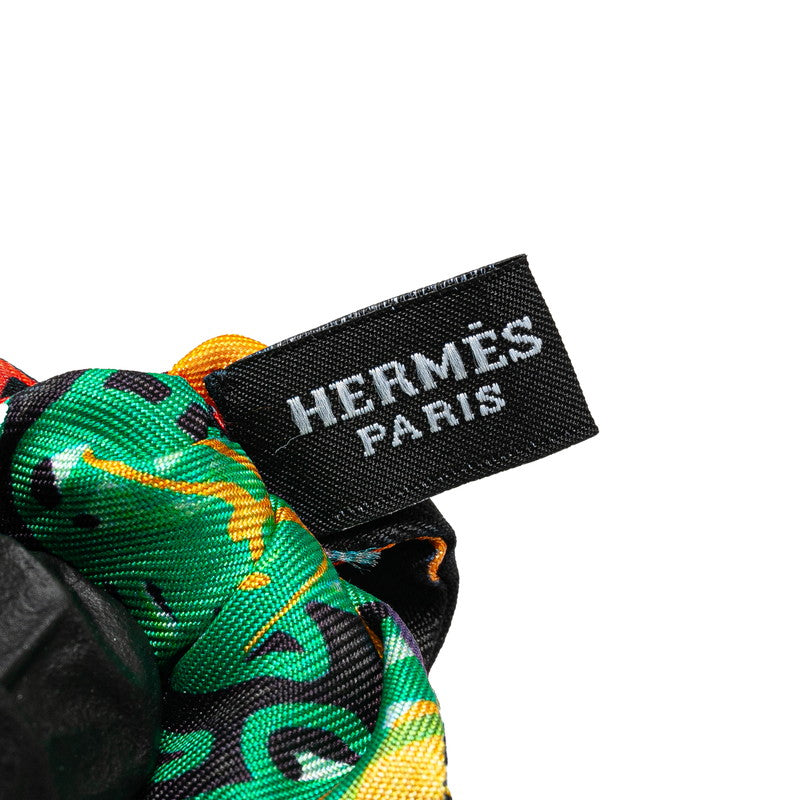 Hermes Silk Bow Tie Green Red Multicolor