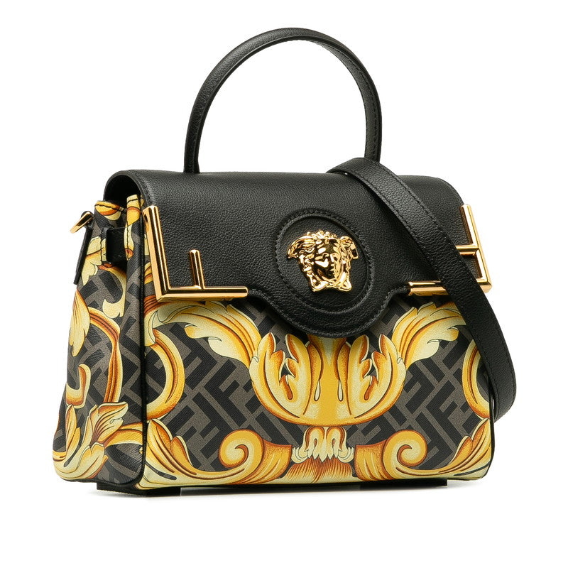 Fendi La Medusa Pattern Medium 2WAY Leather Handbag