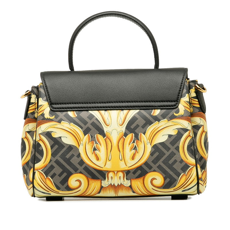 Fendi La Medusa Pattern Medium 2WAY Leather Handbag