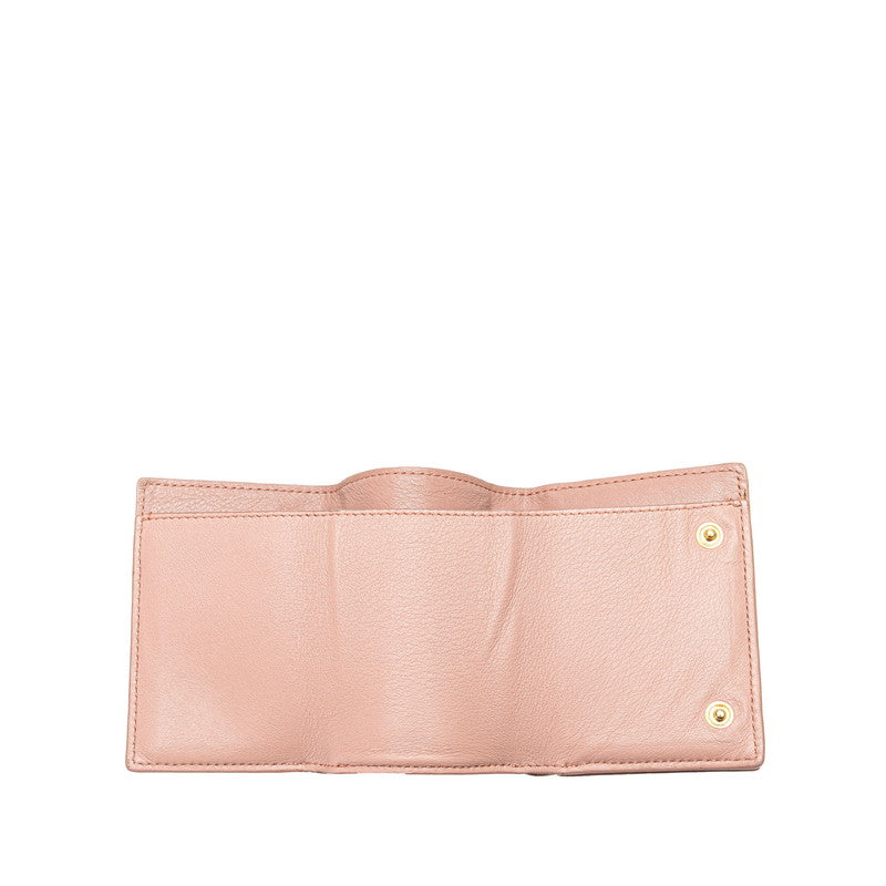 Loewe Anagram Leather Trifold Wallet Pink in Very Good Condition