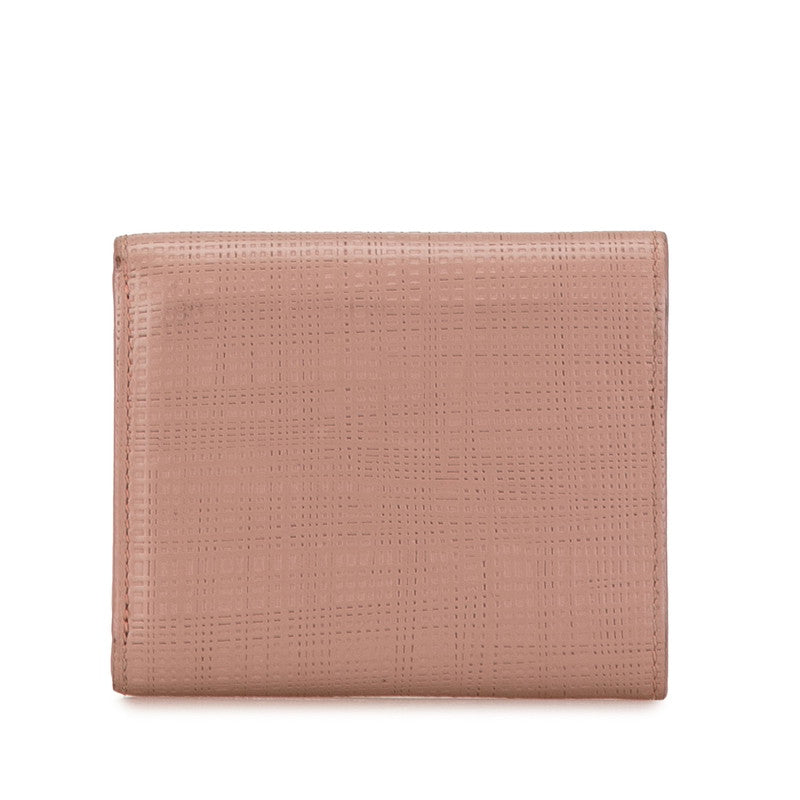 Loewe Anagram Leather Trifold Wallet Pink in Very Good Condition