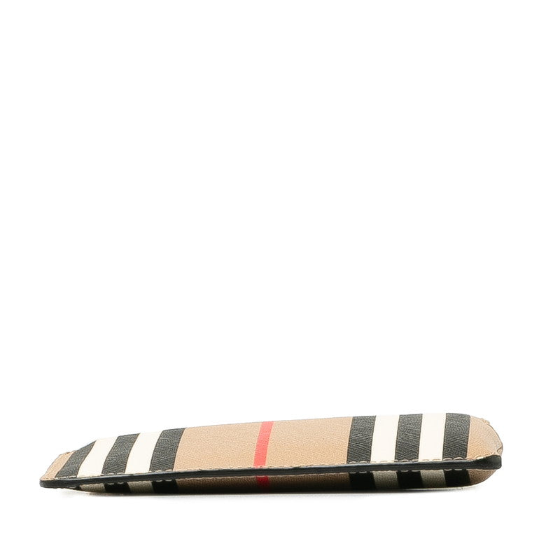 Burberry Check Coin Case Beige Multicolor PVC Leather in Great Condition