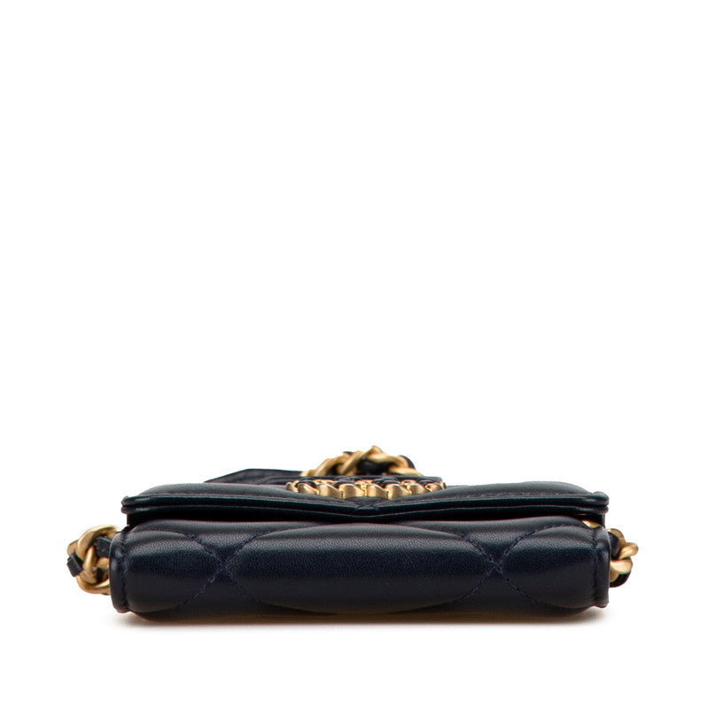 Chanel Matelasse Lambskin Chain Wallet Navy