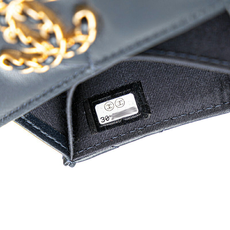 Chanel Matelasse Lambskin Chain Wallet Navy