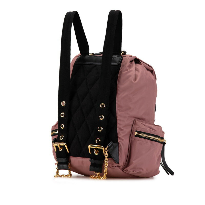 Burberry Nylon Leather Backpack Pink