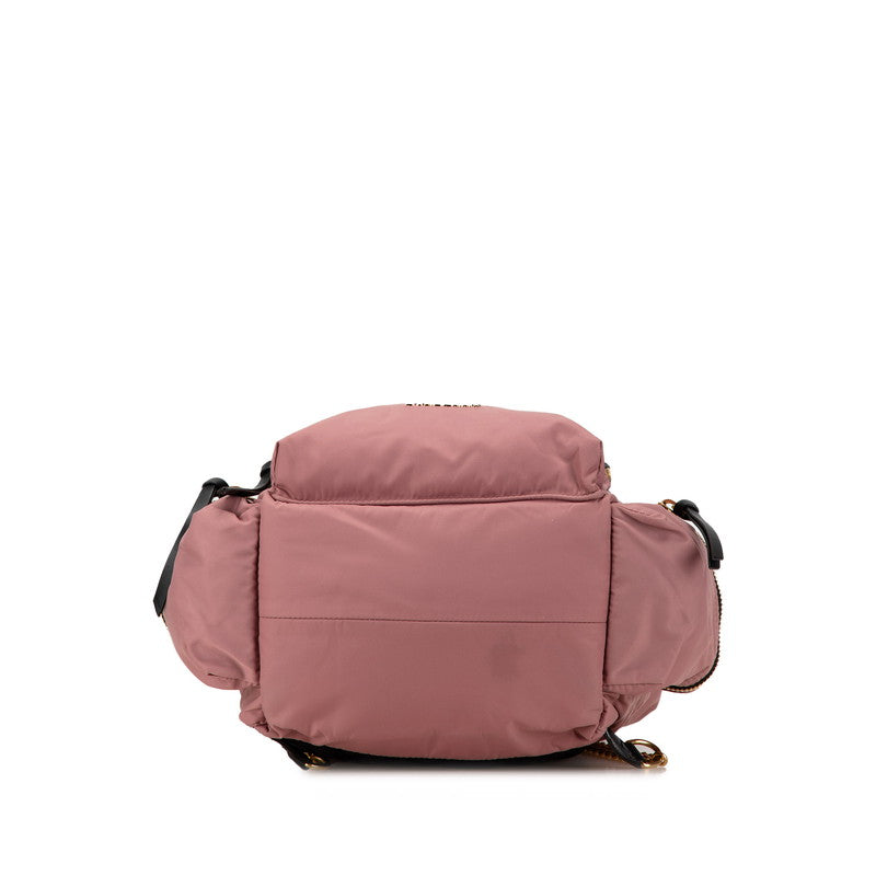 Burberry Nylon Leather Backpack Pink