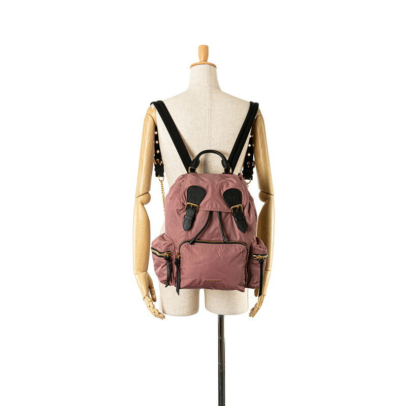 Burberry Nylon Leather Backpack Pink