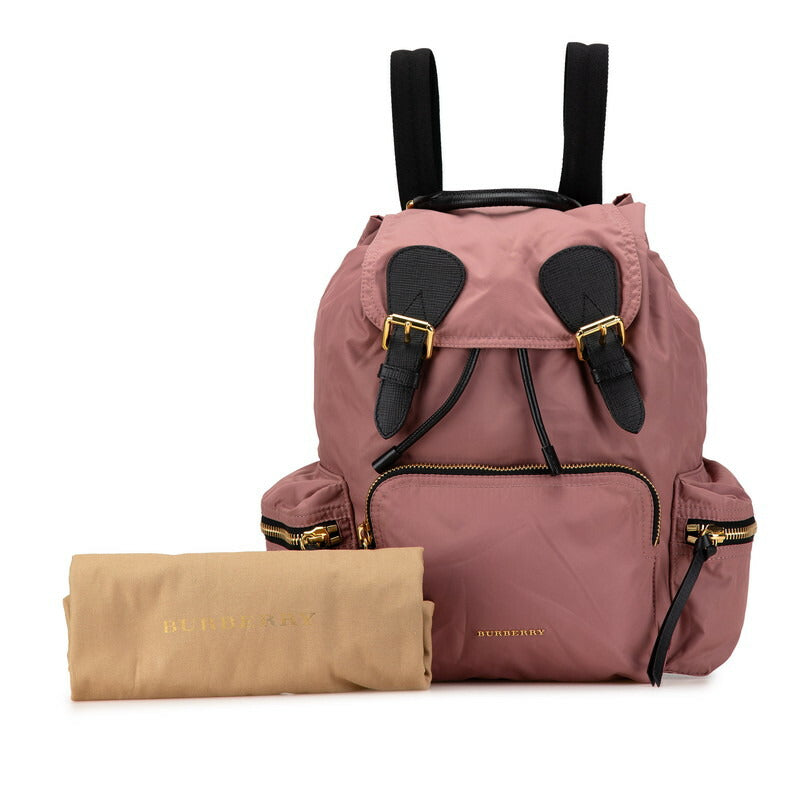 Burberry Nylon Leather Backpack Pink