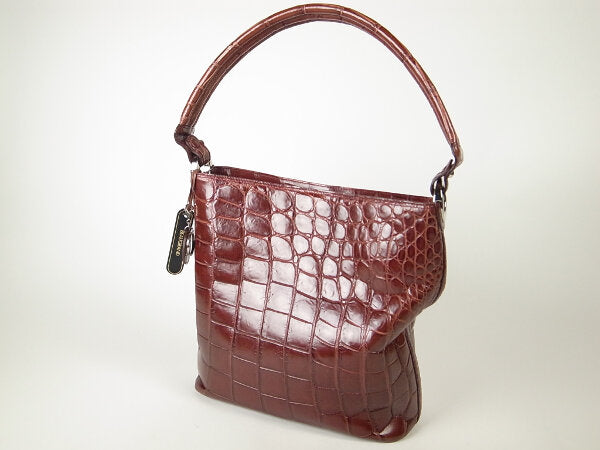 Used Crocodile Leather Shoulder Bag in Very Good Condition