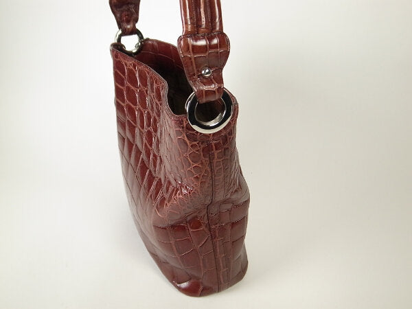 Used Crocodile Leather Shoulder Bag