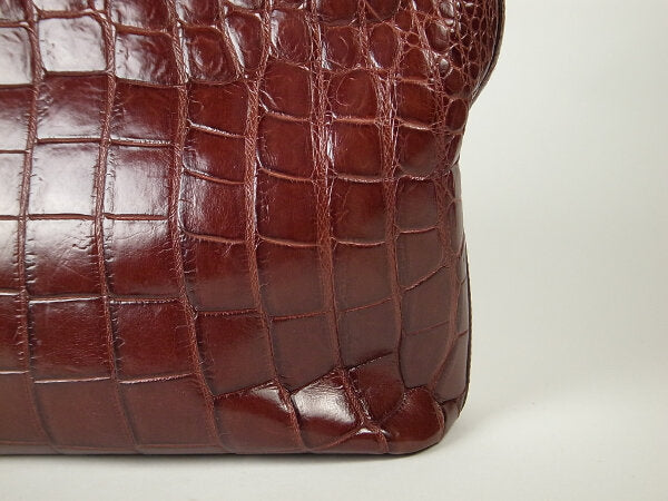 Used Crocodile Leather Shoulder Bag