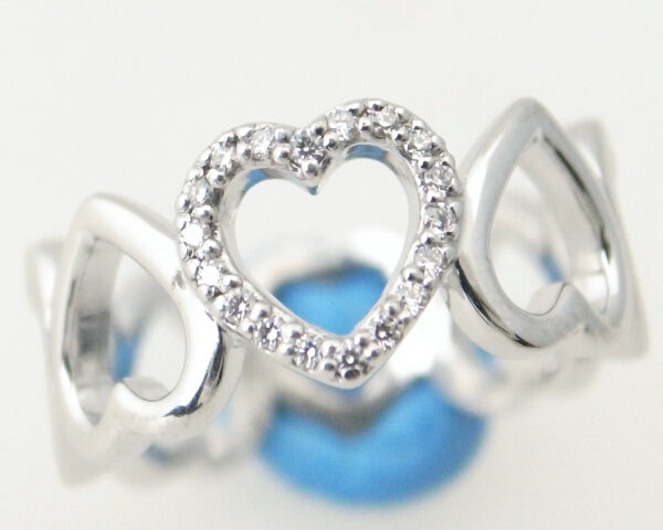 Tiffany & Co K18WG Metro Heart Ring Size 9 in Great Condition