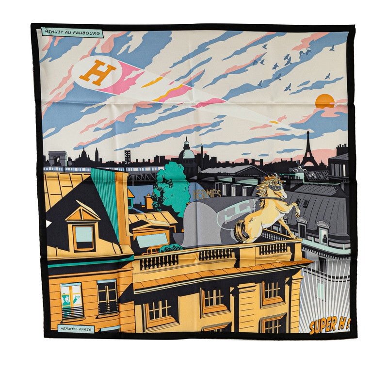 Hermes Silk Scarf MINUIT AU FAUBOURG