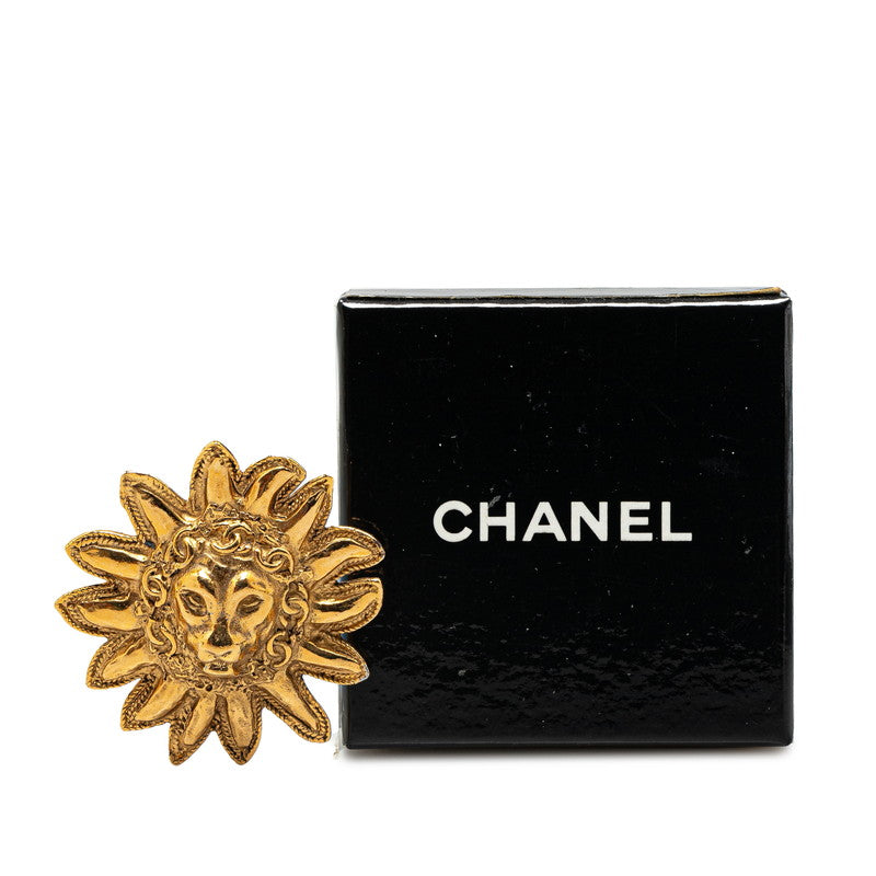 Chanel Lion Motif Brooch Gold Plated