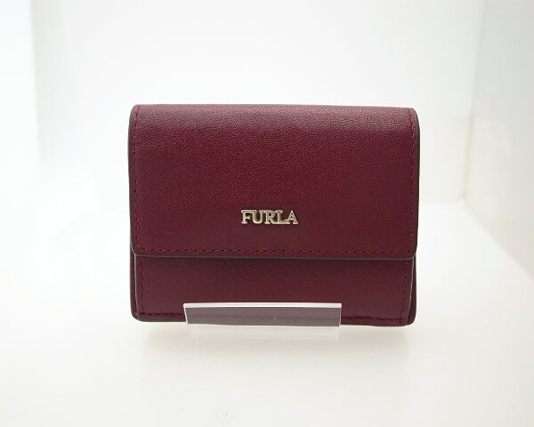 Furla Leather Babylon Trifold Wallet 993900 Red in Pristine Condition