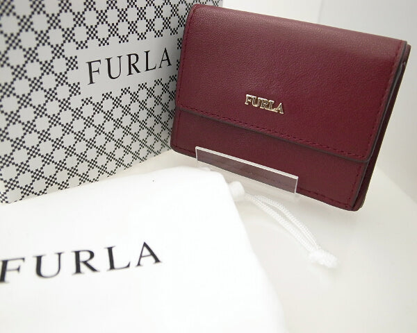 Furla Leather Babylon Trifold Wallet 993900 Red in Pristine Condition