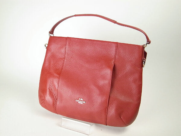 Coach Leather Shoulder Bag F35809 Red in Very Good Condition