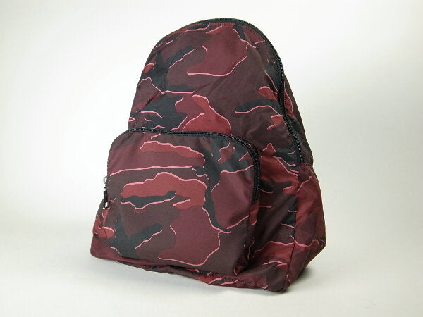 Coach Nylon Camouflage Foldable Backpack Red Black