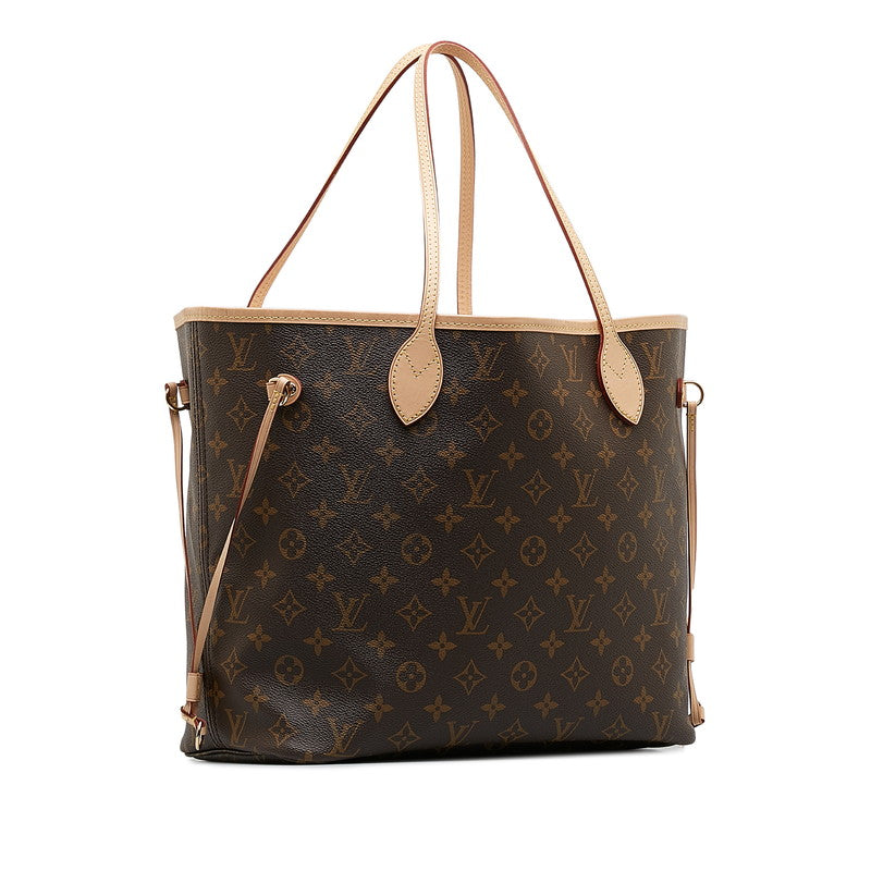 Louis Vuitton Monogram Neverfull MM Tote Bag M41178 Brown PVC Leather in Great Condition