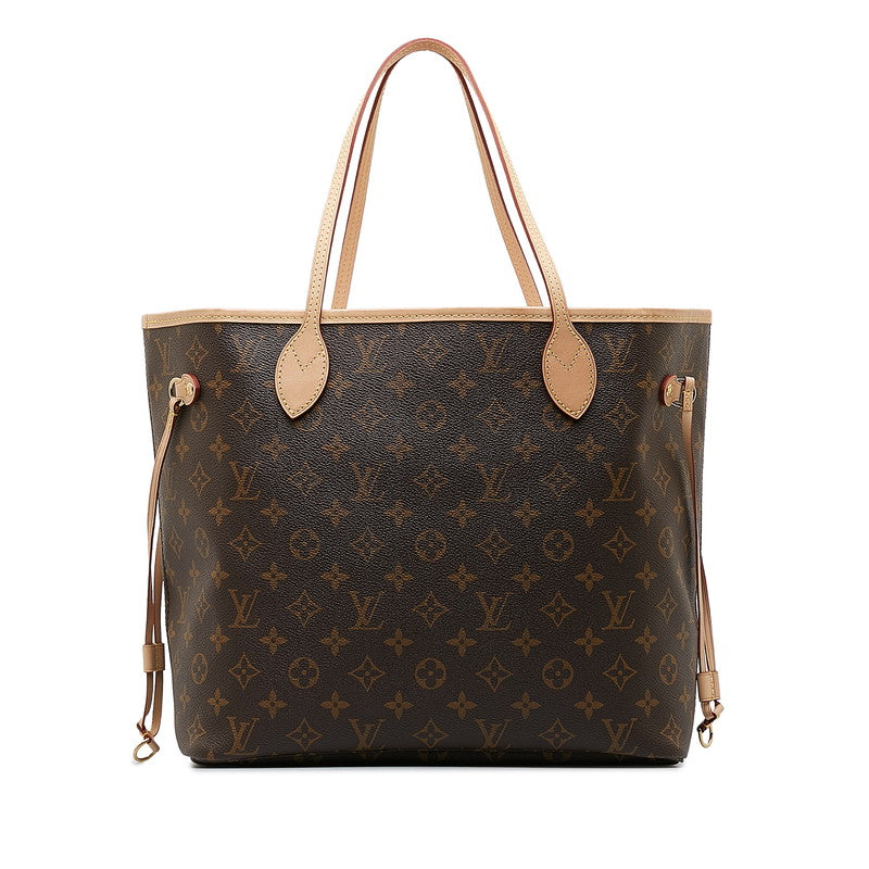 Louis Vuitton Monogram Neverfull MM Tote Bag M41178 Brown PVC Leather in Great Condition