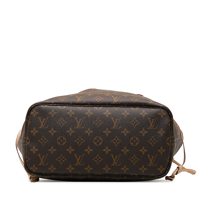 Louis Vuitton Monogram Neverfull MM Tote Bag M41178 Brown PVC Leather in Great Condition