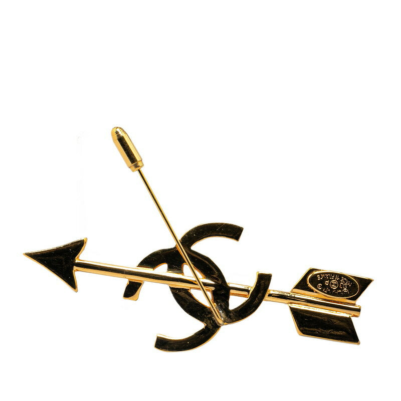 Chanel Coco Mark Arrow Motif Brooch Gold