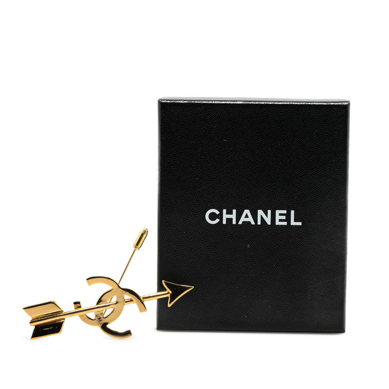 Chanel Coco Mark Arrow Motif Brooch Gold