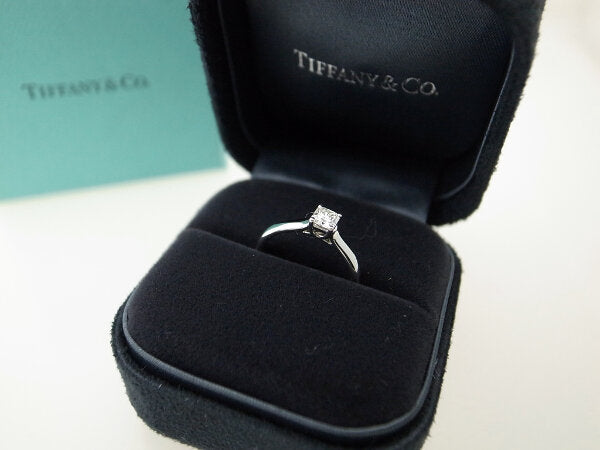 Tiffany & Co Lucida Diamond Ring Pt950 Platinum Size 7 in Great Condition