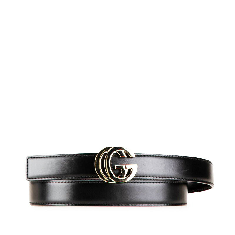 Gucci Leather Double G Buckle Belt