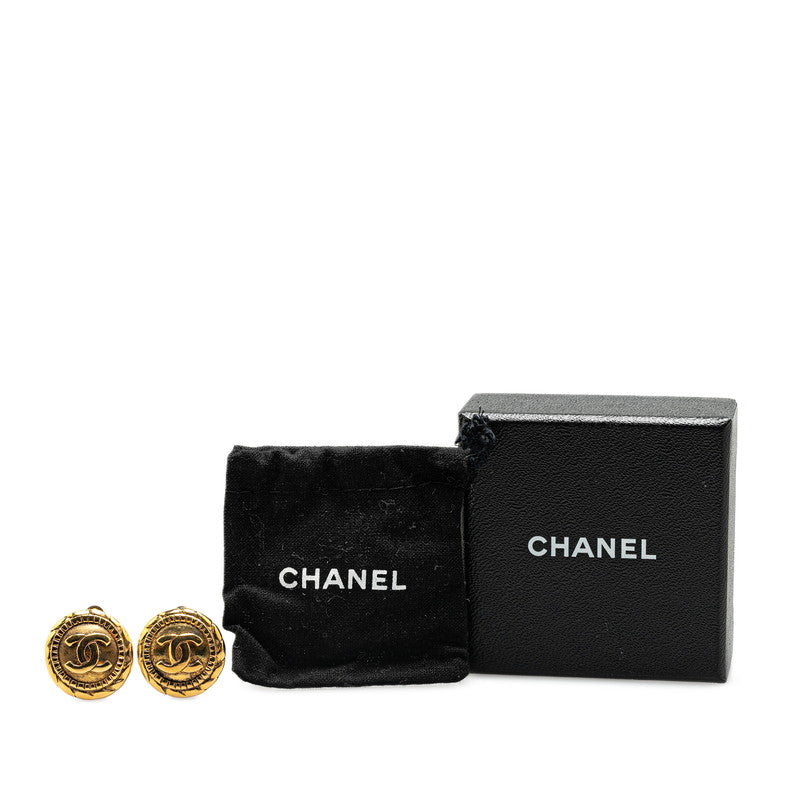 Chanel Vintage Coco Mark Chain Earrings Gold