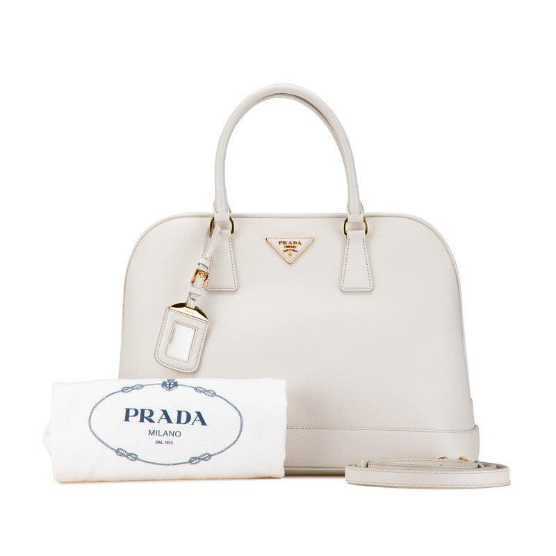 Prada Leather Triangle Logo Plate 2WAY Handbag