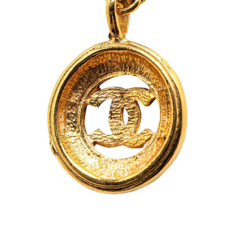 Chanel Vintage Coco Mark Medal Necklace Gold Plated in Very Good Condition