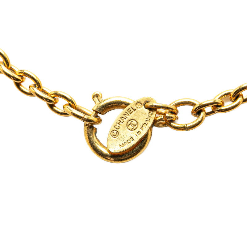 Chanel Vintage Coco Mark Medal Necklace Gold Plated in Very Good Condition