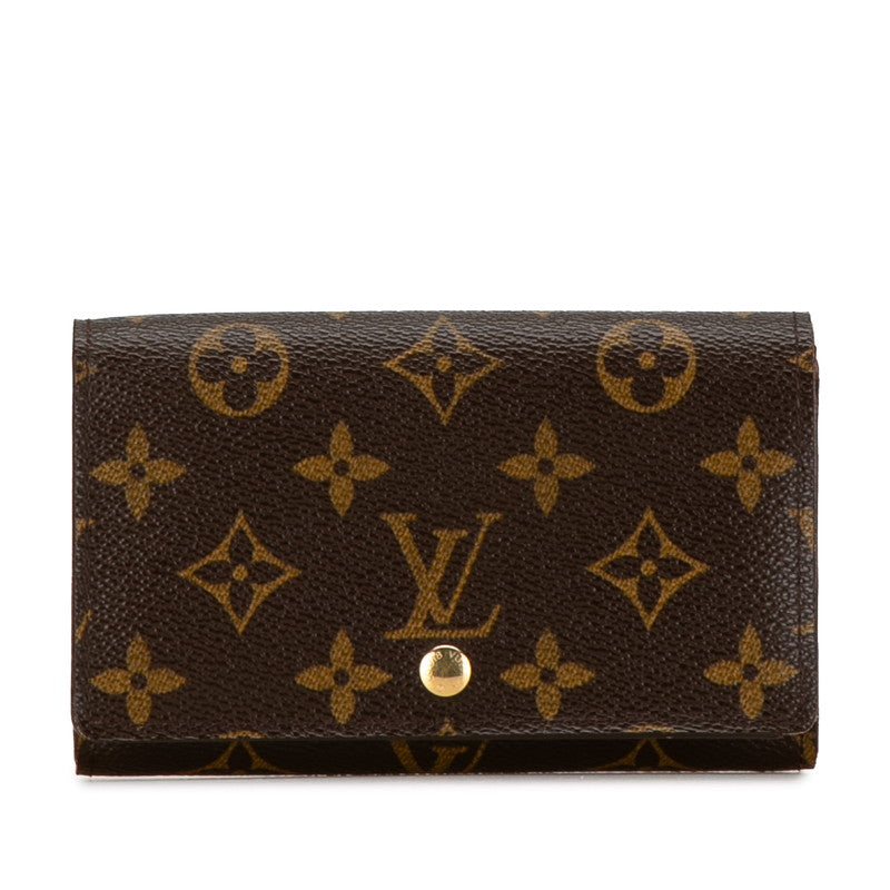 Louis Vuitton Monogram Bifold Wallet M61730 Brown PVC Leather in Very Good Condition