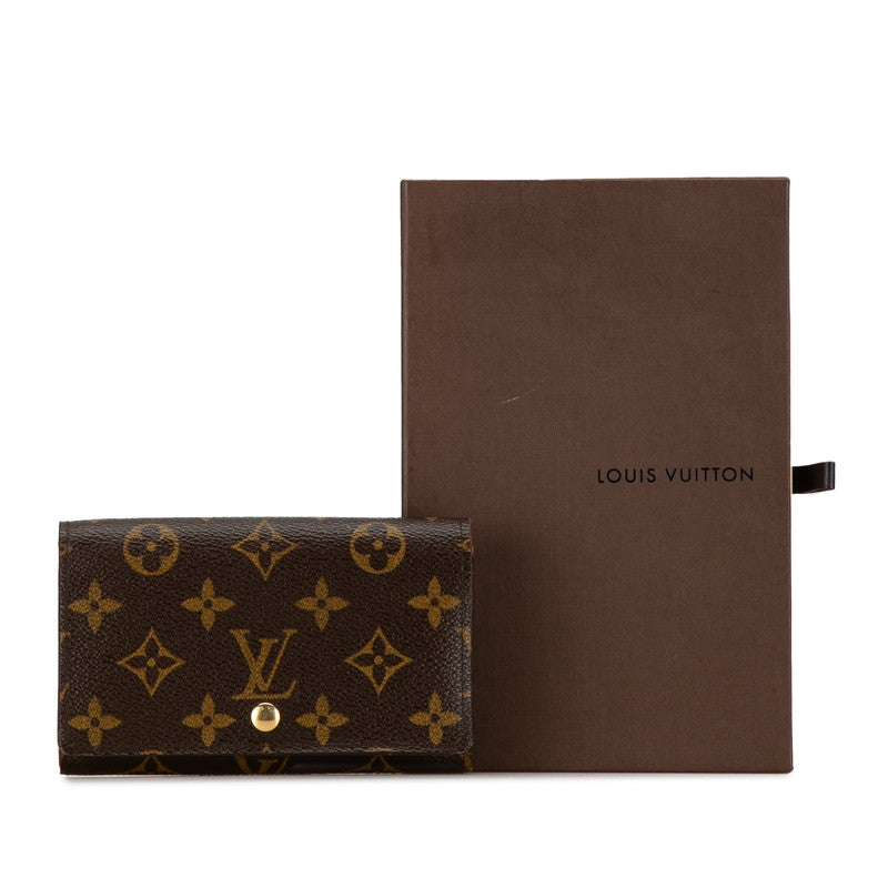 Louis Vuitton Monogram Bifold Wallet M61730 Brown PVC Leather in Very Good Condition