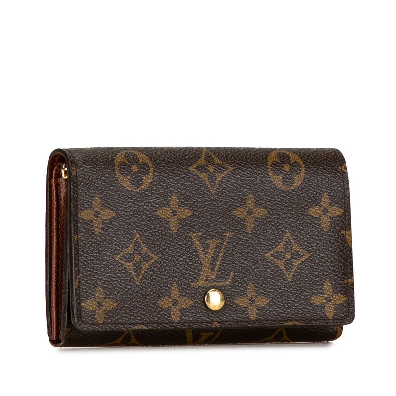 Louis Vuitton Monogram Bifold Wallet M61730 Brown PVC Leather in Very Good Condition