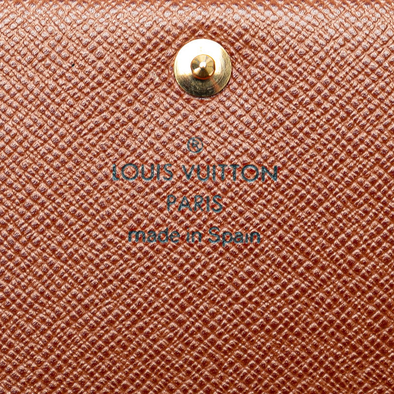 Louis Vuitton Monogram Bifold Wallet M61730 Brown PVC Leather in Very Good Condition