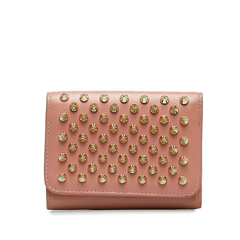 Christian Louboutin Leather Spike Studs Macaron Long Wallet in Good Condition