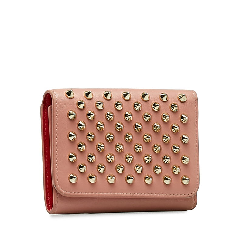 Christian Louboutin Leather Spike Studs Macaron Long Wallet in Good Condition