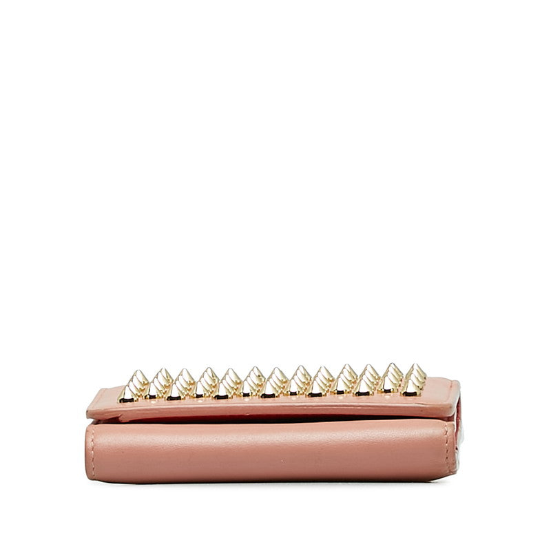 Christian Louboutin Leather Spike Studs Macaron Long Wallet in Good Condition