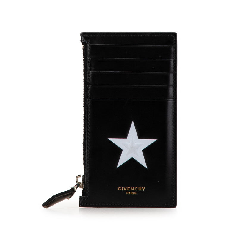 Givenchy Leather Card Coin Case Black White