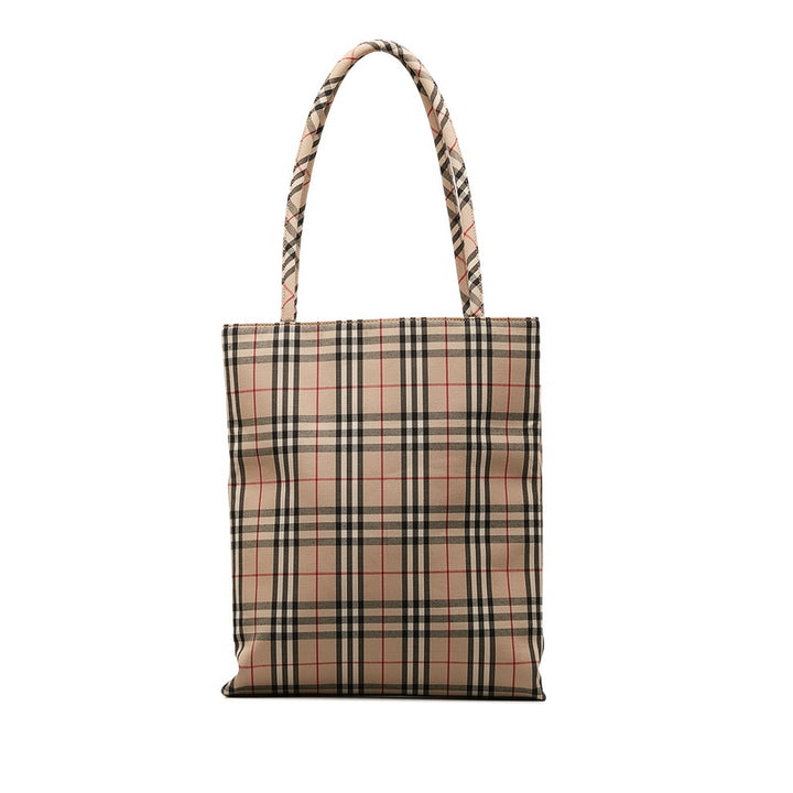 Burberry Nova Check Canvas Tote Bag Beige Multicolor in Great Condition