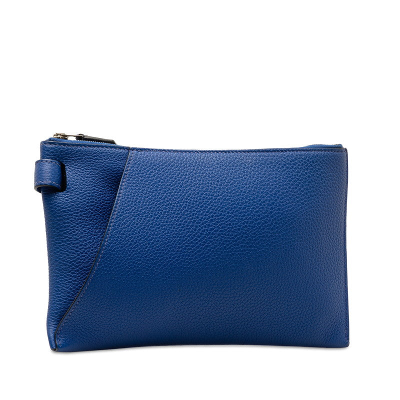 Hermes Togo Vertige 24 Clutch Bag Blue