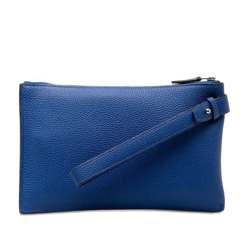 Hermes Togo Vertige 24 Clutch Bag Blue