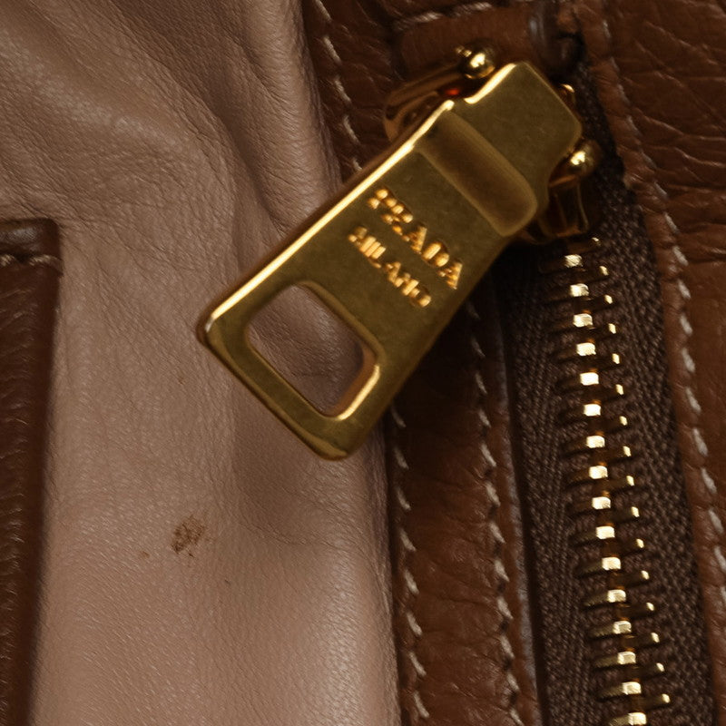 Prada Leather Logo Gold Hardware Tote Bag